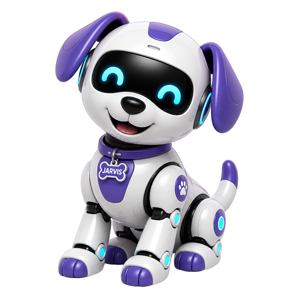 Jarvis, the TagMage robot-dog mascot